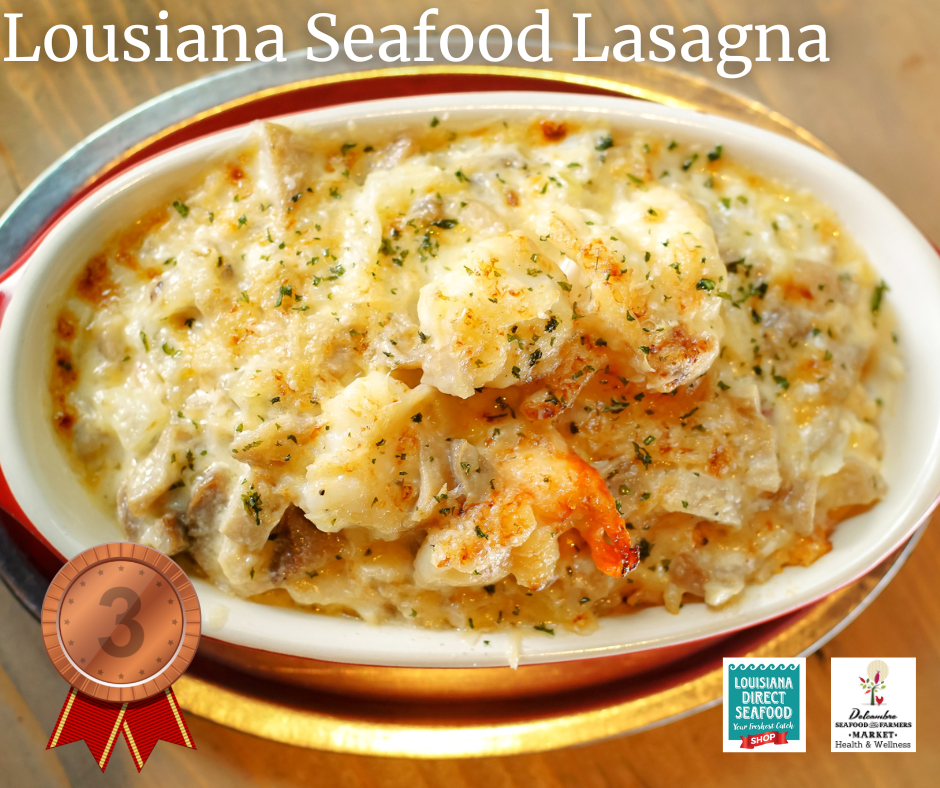 Seafood Lasagna won 3rd place at Greater Iberia Chamber Banquet July 28th.